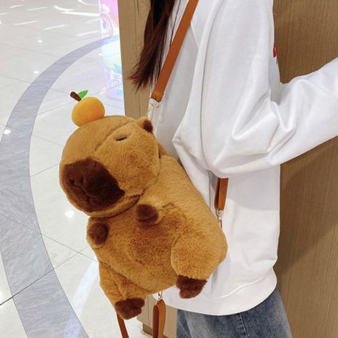 Mochila De Felpa Capibara Kawaii Para Niños Unisex-5