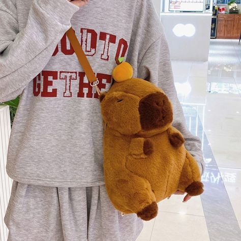 Mochila De Felpa Capibara Kawaii Para Niños Unisex-7