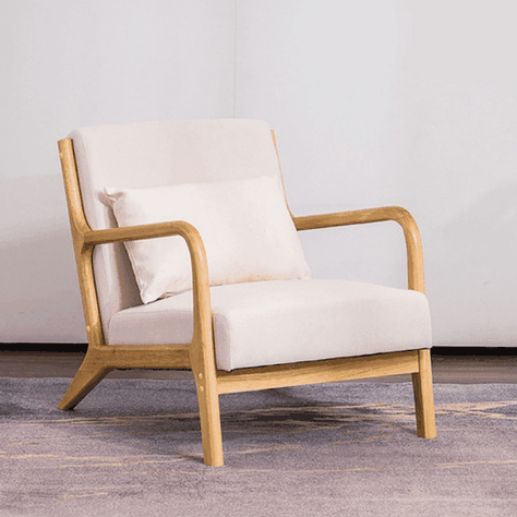 Sitial Poltrona Silla Beige Con Almohada Cojín-1
