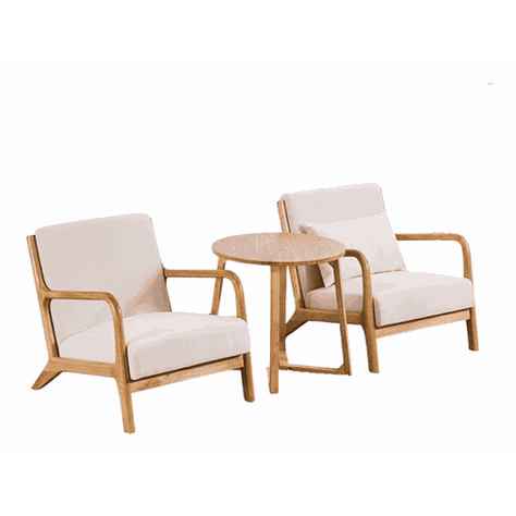 Sitial Poltrona Silla Beige Con Almohada Cojín-2
