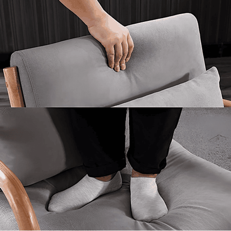 Sitial Poltrona Silla Beige Con Almohada Cojín-3