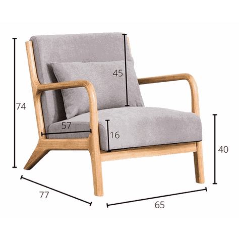 Sitial Poltrona Silla Beige Con Almohada Cojín-4