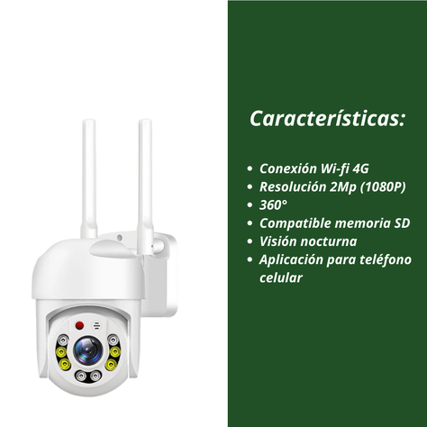 Camara Ptz Seguridad Smart Hd Wi-fi 360 Exterior Interior-2