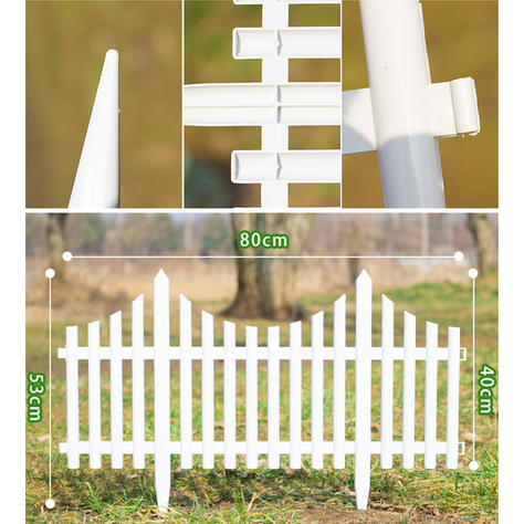 Valla de Jardín con Borde Blanco Pack 4 Resistente 80x53cm-1