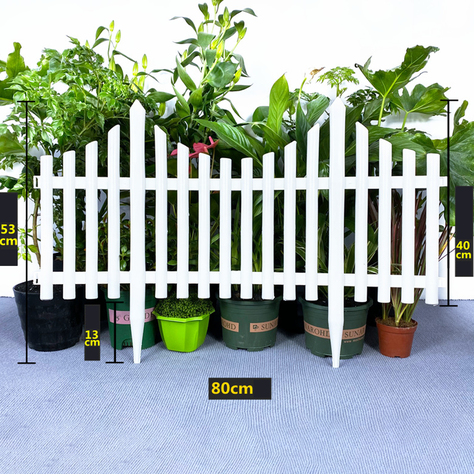 Valla de Jardín con Borde Blanco Pack 4 Resistente 80x53cm-4