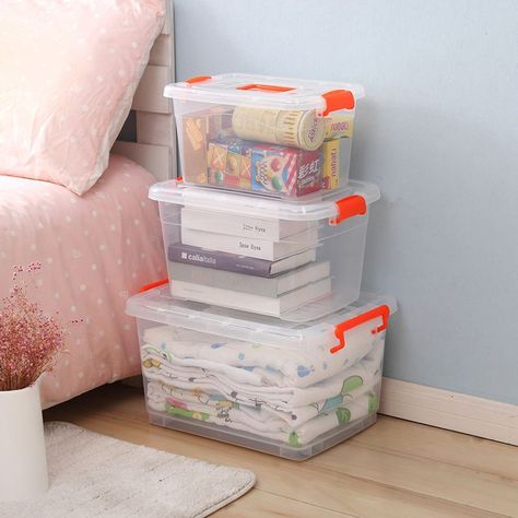 Set De 3 Caja de Almacenamiento de Plastico y Tapa-5