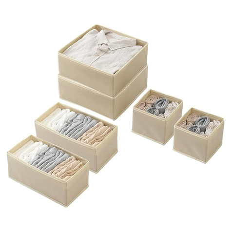 Set de 6 Cajas Plegable Organizador de Ropa-0