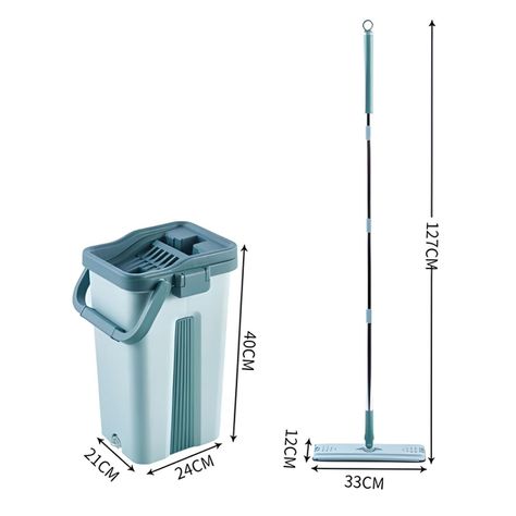 Trapeador Escurridor Mopa Rotativa Gris Con Repuesto-4