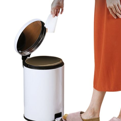 Papelera 8 Litros Elegante Con Pedal Basurero Oficina Baño-6