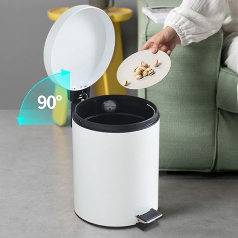 Papelera 8 Litros Elegante Con Pedal Basurero Oficina Baño-2