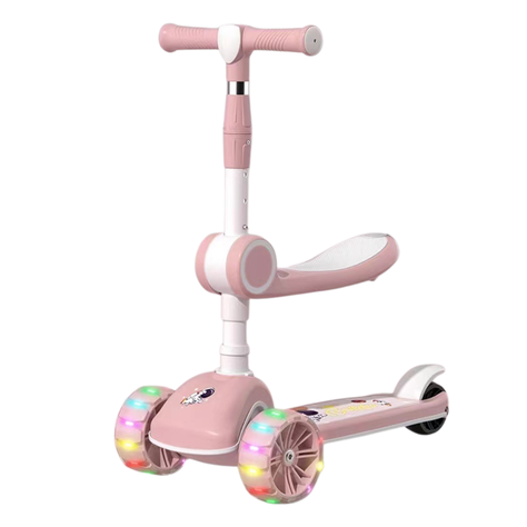 Scooter Monopatín 3 Ruedas Led Musical Plegable Niños Regulable-0
