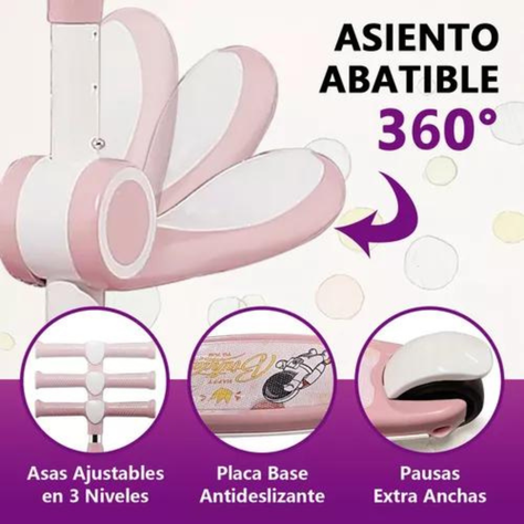Scooter Monopatín 3 Ruedas Led Musical Plegable Niños Regulable-4