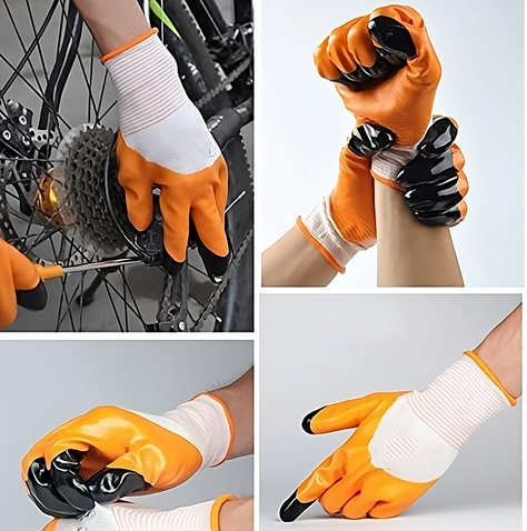 Pack x12 Guantes de Goma Antideslizantes Jardin Limpieza y mas-5
