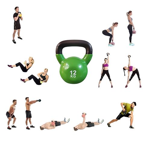 Pesa Rusa Kettlebell 12kg Acero Y Vinilo-4