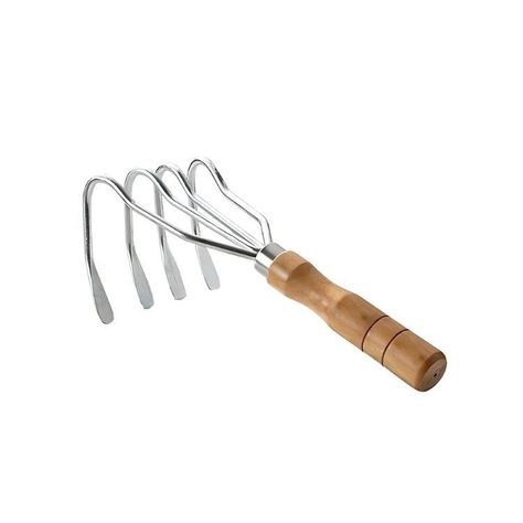 Rastrillo de 4 Dientes Mango Ergonómico Acero Inoxidable-0