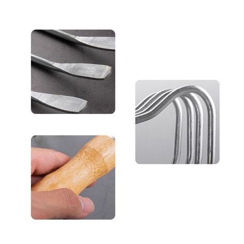 Rastrillo de 4 Dientes Mango Ergonómico Acero Inoxidable-3