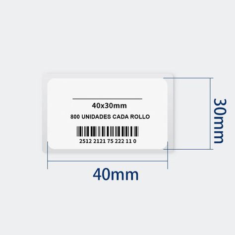Pack 4 Rollos Etiquetas Autoadhesivas 40x30mm 3200 Unidades-2