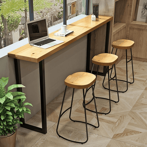 Silla De Bar 65 Cm Taburete Barra Asiento Madera Mostrador-3