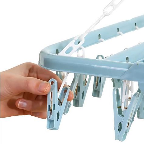Colgador De Calcetín Ropa Interior De 32 Clips Plegable-1