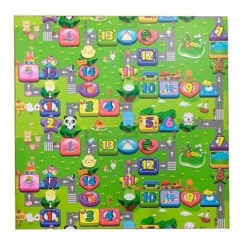 Alfombras Piso Goma Eva Estampado Set 4 Cuadros 60x60cm-3