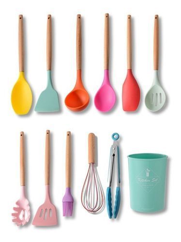 Set 11 Utensilios De Cocina Antiadherentes De Silicona-3