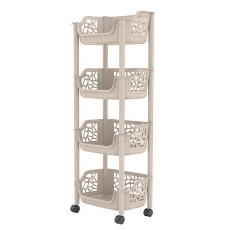 Cesta De Almacenamiento 4 Niveles Estante Cocina Con Ruedas-0