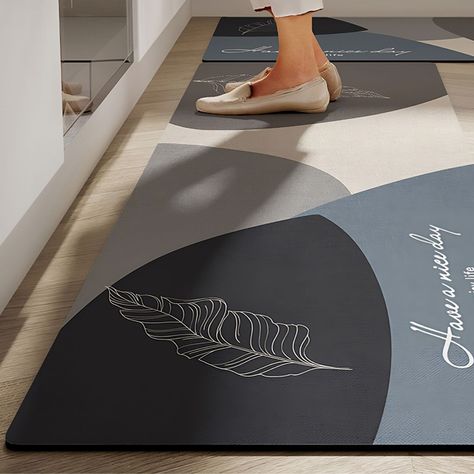 Set 2 Alfombra Cocina Elegante Entrada Piso Antideslizante - 120x40-1