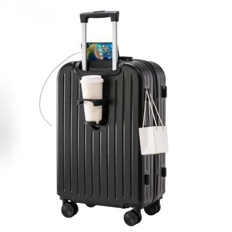 Maleta De Viaje Cabina Equipaje Mediano Con USB Y Portavasos-0
