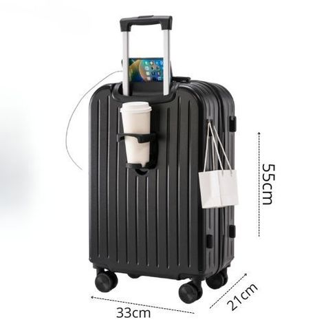 Maleta De Viaje Cabina Equipaje Mediano Con USB Y Portavasos-1