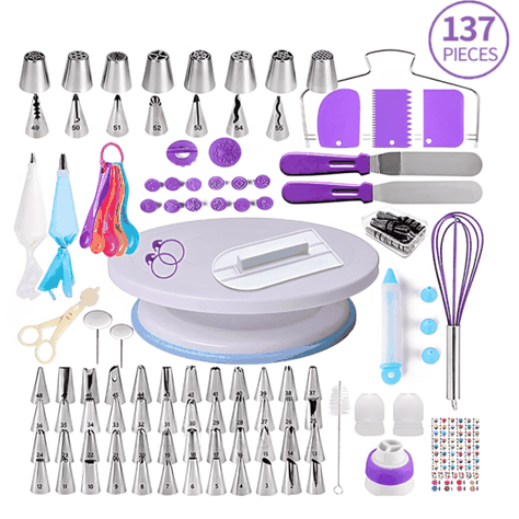 137 Accesorios Para Decoración De Tortas Acero Inoxidable-0