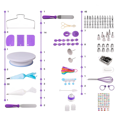 137 Accesorios Para Decoración De Tortas Acero Inoxidable-2