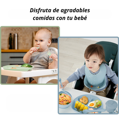 Plato Para Bebé De Silicona Juego 6 Piezas Lavable-3