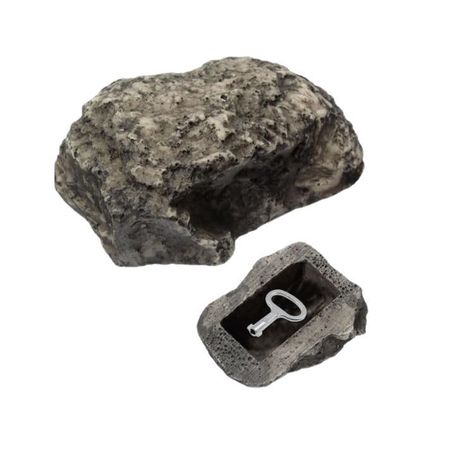 Caja Escondite De Llaves Seguro Camuflaje Forma De Piedra-0