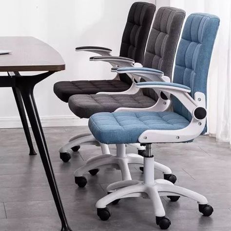 Silla De Oficina De Tela Altura Con Ajustable Y Ruedas-2