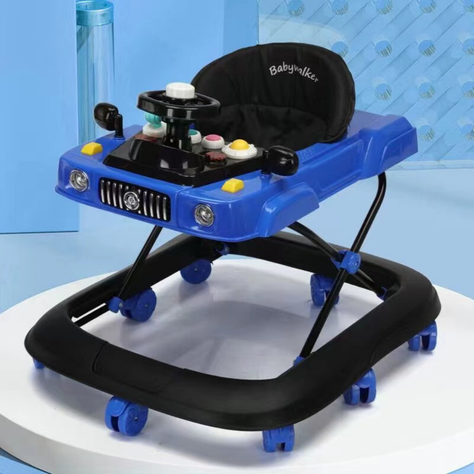 Andador Antivuelco Plegable Volante Con Música Bebés-0