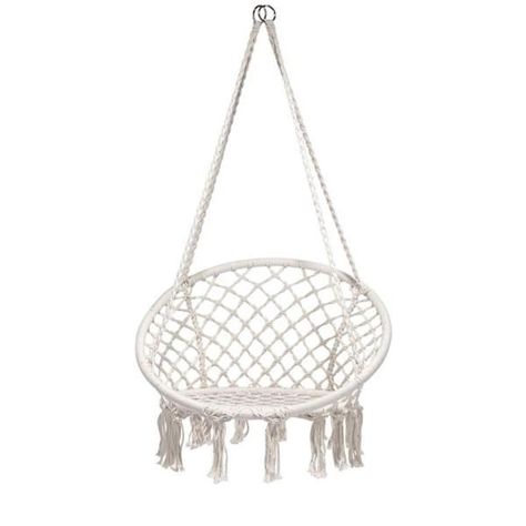 Silla Colgante Beige Tipo Hamaca Para Terraza Jardín Living-0