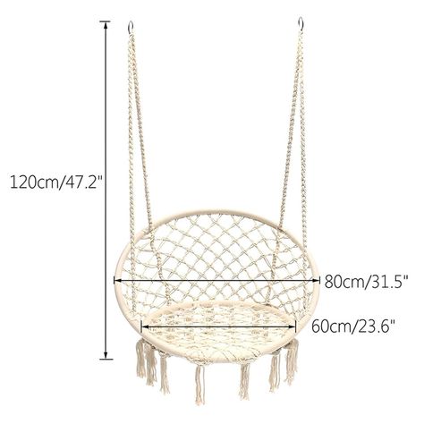 Silla Colgante Beige Tipo Hamaca Para Terraza Jardín Living-4