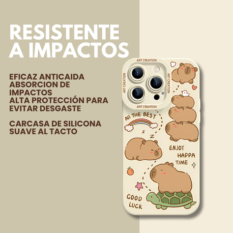 Carcasa Funda Silicona iPhone 16 Pro Capibara Antigolpes-2