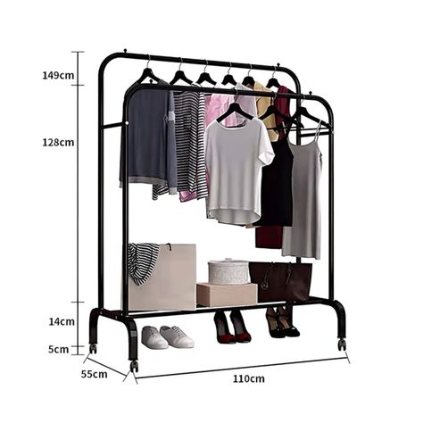 Perchero Organizador Estante De Ropa Multiuso De Metal -2