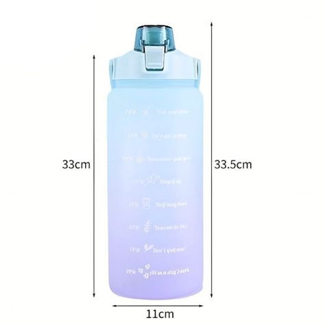 Botella De Agua De 2 Litros Con Pajita Fitness-5