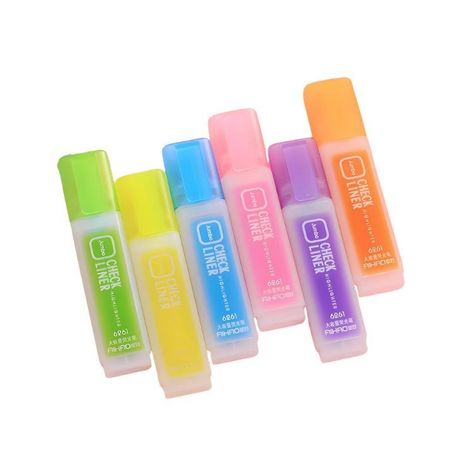 Set 6 Resaltadores Fluorescentes Variados Papeleria Creativa-0
