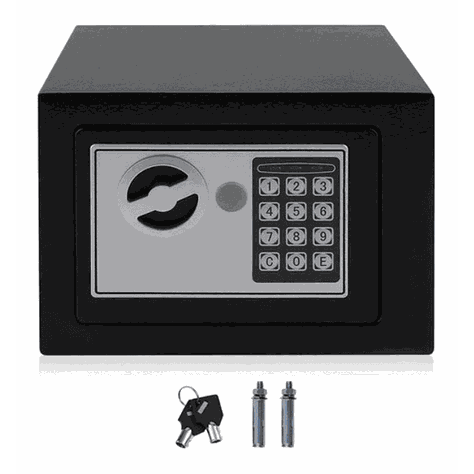 Caja Seguridad Fuerte Digital Llave Teclado Numérico-0