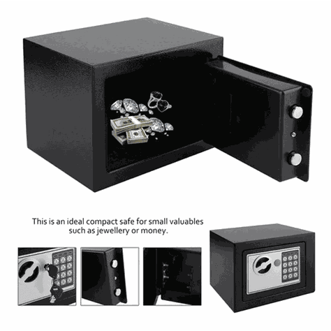 Caja Seguridad Fuerte Digital Llave Teclado Numérico-3