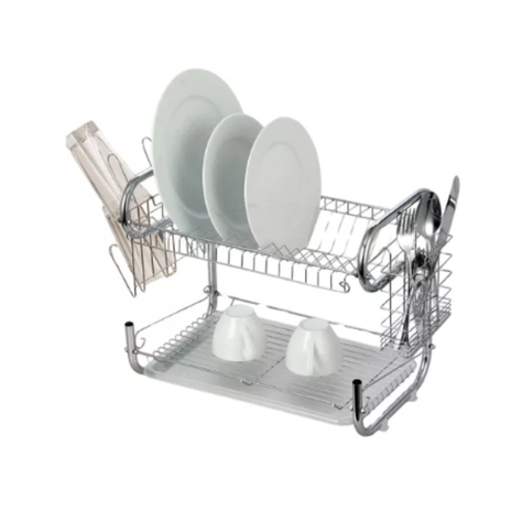 Escurridor de Platos 2 Niveles Soporte Utensilios-2