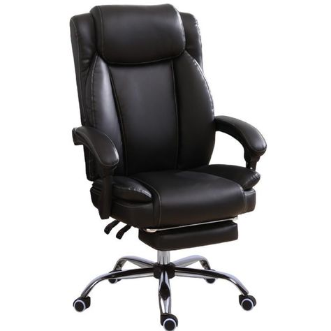 Silla PC de Cuero Boss para Oficina Con Reposapies Estilo Osaka-0