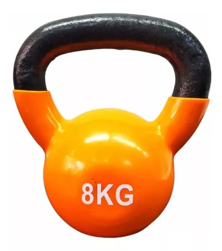 Pesa Rusa Kettlebell 8kg Acero Y Vinilo-0