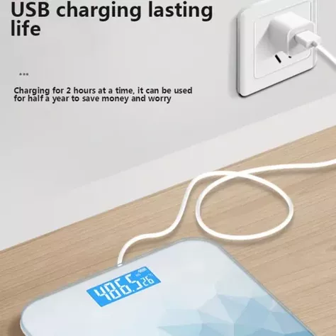 Balanza Pesa Baño Usb Digital Vidrio Templado 180kgs-1