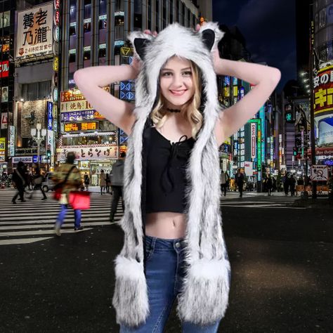Gorro Kawai Con Orejas Y Bolsillo Unisex De Invierno-1