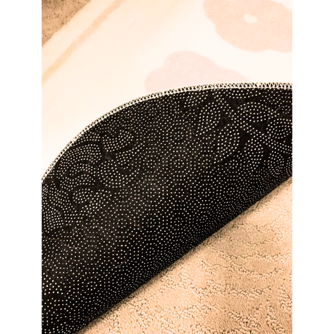 Alfombra Larga Ovalada Peluda Dormitorio Flores 120x40cm-3