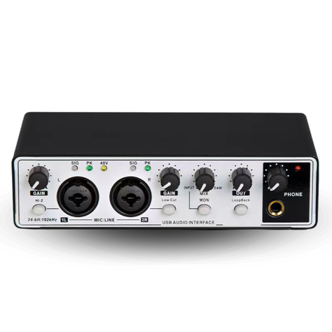 Interfaz De Audio Tarjeta De Sonido Phantom Pc Estudio Mic-0